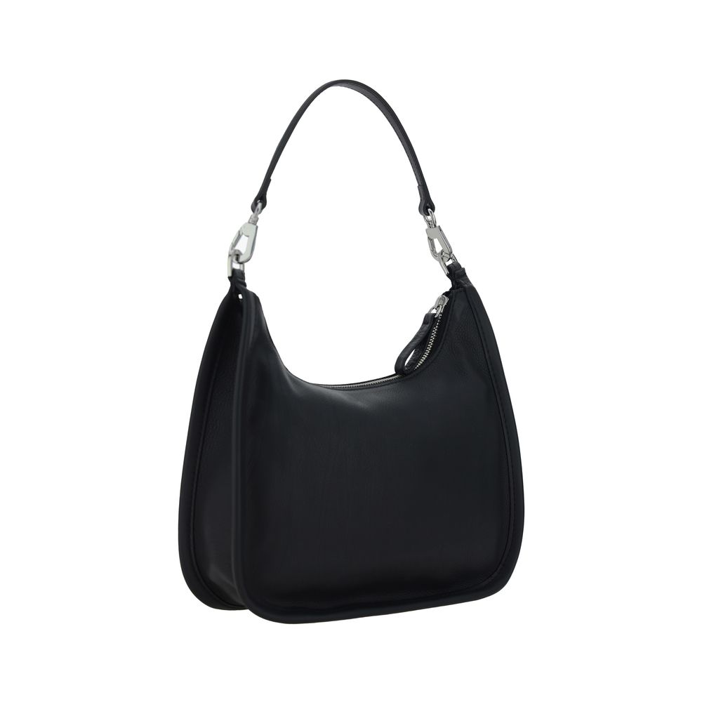 Shoulder Flap Bag by Pierre Hardy for women in bos taurus calfskin leather black showcases a enviable silhouette, artfully detailed with a secure flap, magnetic & button, organized external-pockets, and versatile shoulder-strap, handle & adjustable-strap for a enviable look.