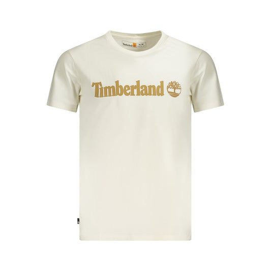 Timberland Men's Regular-Fit Short-Sleeve Crew Neck Cotton T-Shirt - Beige Print
