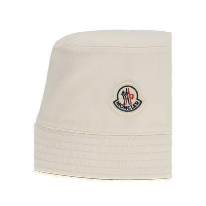 Bucket Hat by Moncler for women in polyester white features an enviable silhouette, showcasing the enviable craftsmanship of this Polyester Bucket Hat.