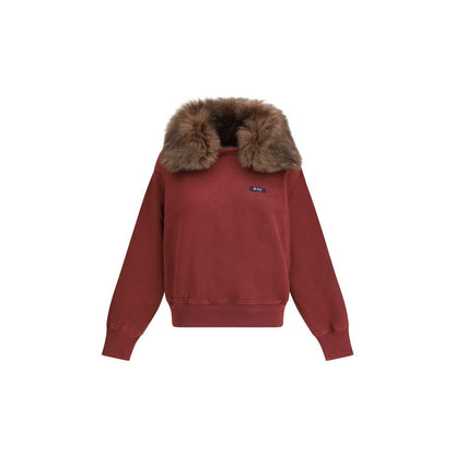 Sweatshirt by Prada for women in cotton bordeaux features an exquisite silhouette, showcasing and details for a exquisite look.