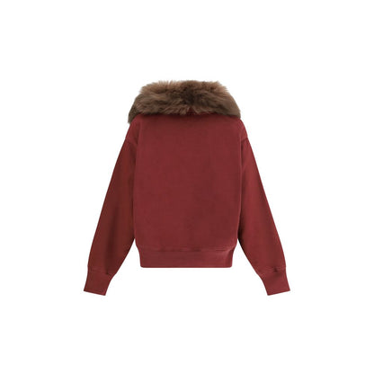 Sweatshirt by Prada for women in cotton bordeaux features an provocated silhouette, detailed with a provocated and a refined for a sophisticated aesthetic.