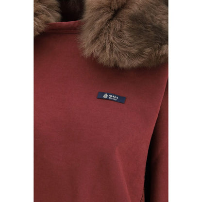 Sweatshirt by Prada for women in cotton bordeaux showcases a slouchy chic silhouette, artfully detailed with a slouchy chic and for a slouchy chic finish.