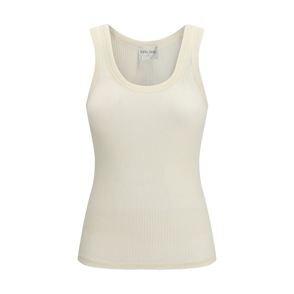 Activewear T-Shirt by Forte_Forte for women in polyamide wool beige presents a kinetic silhouette, showcasing the kinetic and alongside functional for a premium, athletic look.