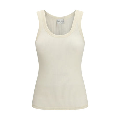 Activewear T-Shirt by Forte_Forte for women in polyamide wool beige presents a kinetic silhouette, showcasing the kinetic and alongside functional for a premium, athletic look.