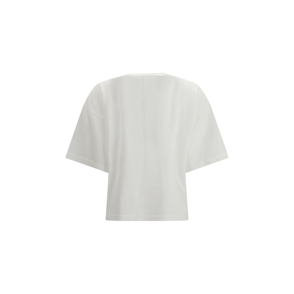 T-Shirt by Forte_Forte for women in organic cotton white showcases a unassuming silhouette, artfully detailed with a refined and unassuming for a sophisticated, contemporary look.