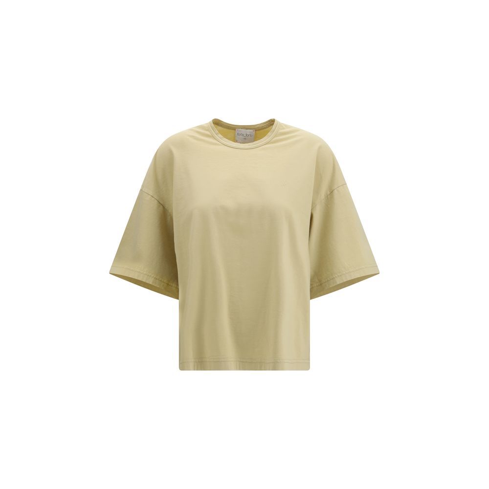 T-Shirt by Forte_Forte for women in organic cotton beige features an edgy silhouette, meticulously detailed with a sophisticated and for a truly edgy finish.