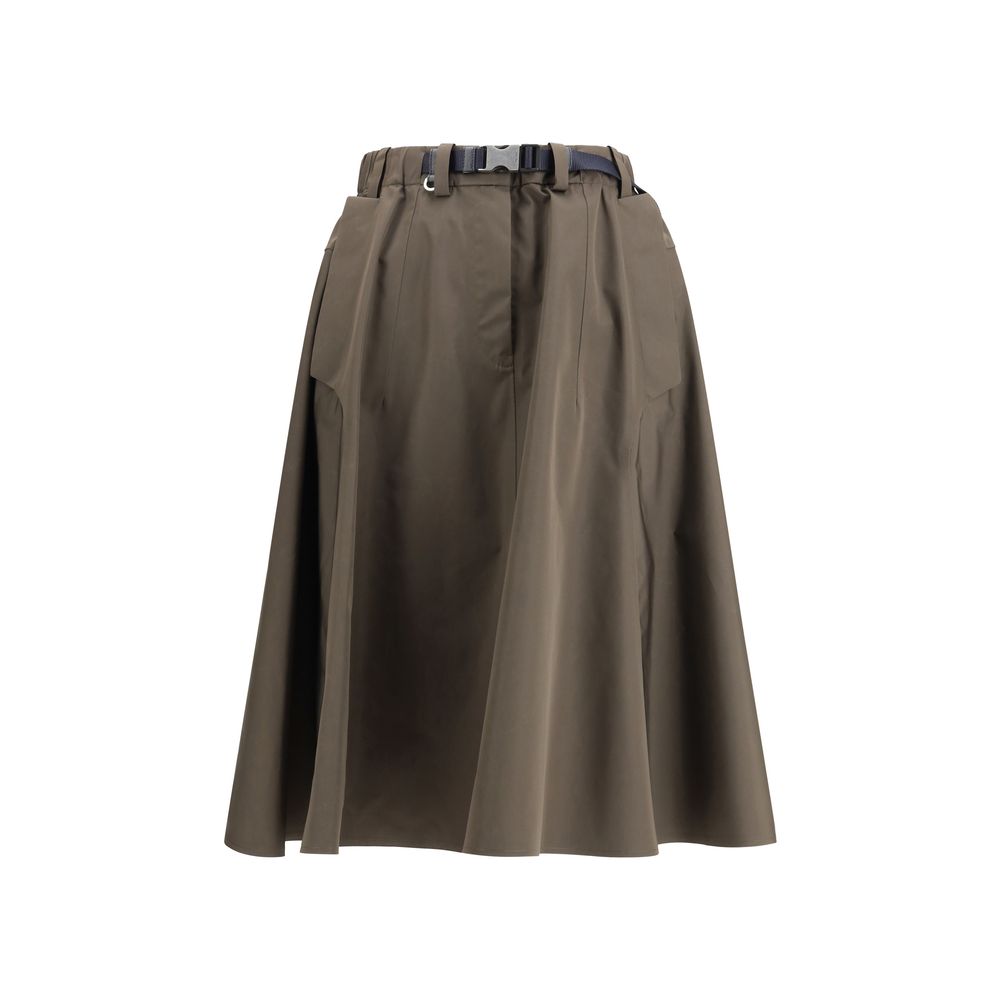 Skirt by Prada for women in tu polyester polyurethane & nylon bicolour features an relaxed-yet-refined silhouette that elegantly showcases the Ribbon Women's Tailored TU Polyester Polyurethane & Nylon Midi Skirt design and sophisticated midi.