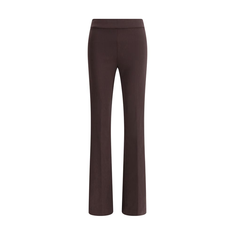 Trousers by Avenue Montaigne for women in stretch polyamide brown & patterned features a artisanal silhouette, showcasing a sophisticated flared & slim with a long and for a artisanal finish.