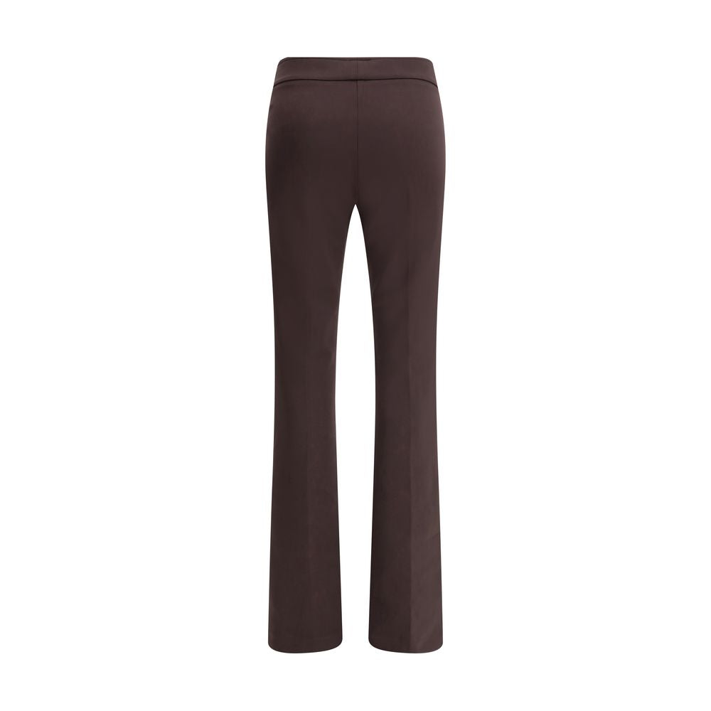 Trousers by Avenue Montaigne for women in stretch polyamide brown & patterned features an sartorial silhouette, showcasing a precise flared & slim and long with a sartorial for a refined look.