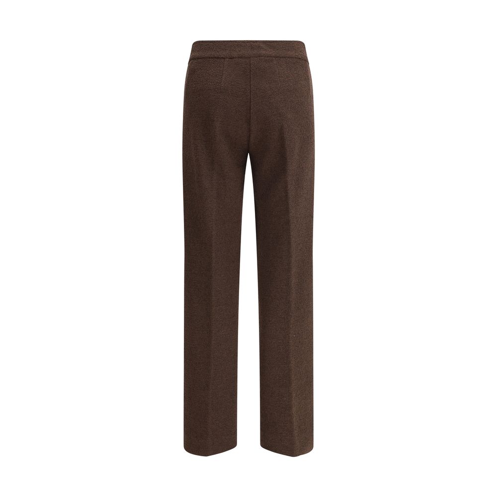 Casual Pants by Avenue Montaigne for women in stretch polyester cotton brown presents a refined pantology silhouette, artfully defined by a refined pantology regular-fit, long, and a sophisticated .