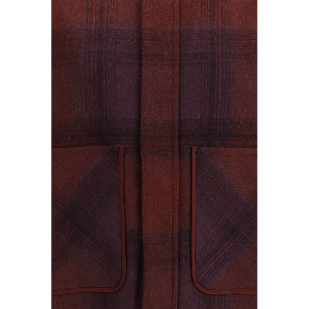 Overcoat by God's True Cashmere for women in cashmere wool multicolor presents a luxurious silhouette, showcasing a luxurious and sophisticated for a premium, luxurious look.
