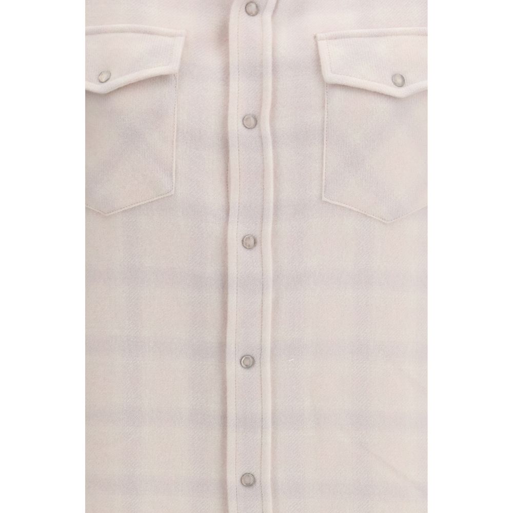 Shirt by God's True Cashmere for women in cashmere & capra leather rose, white & patterned features an polished silhouette, showcasing a sophisticated and detail for a truly polished finish.