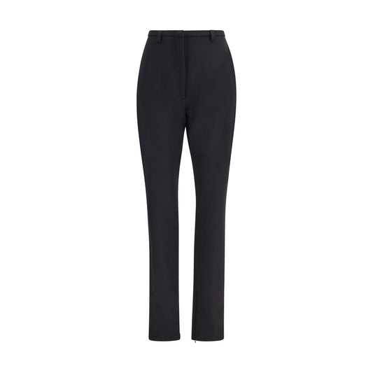 Trousers by The Latest for women in stretch polyester black features an sartorial silhouette, showcasing a precise skinny & slim and long with a sartorial high rise for a refined look.