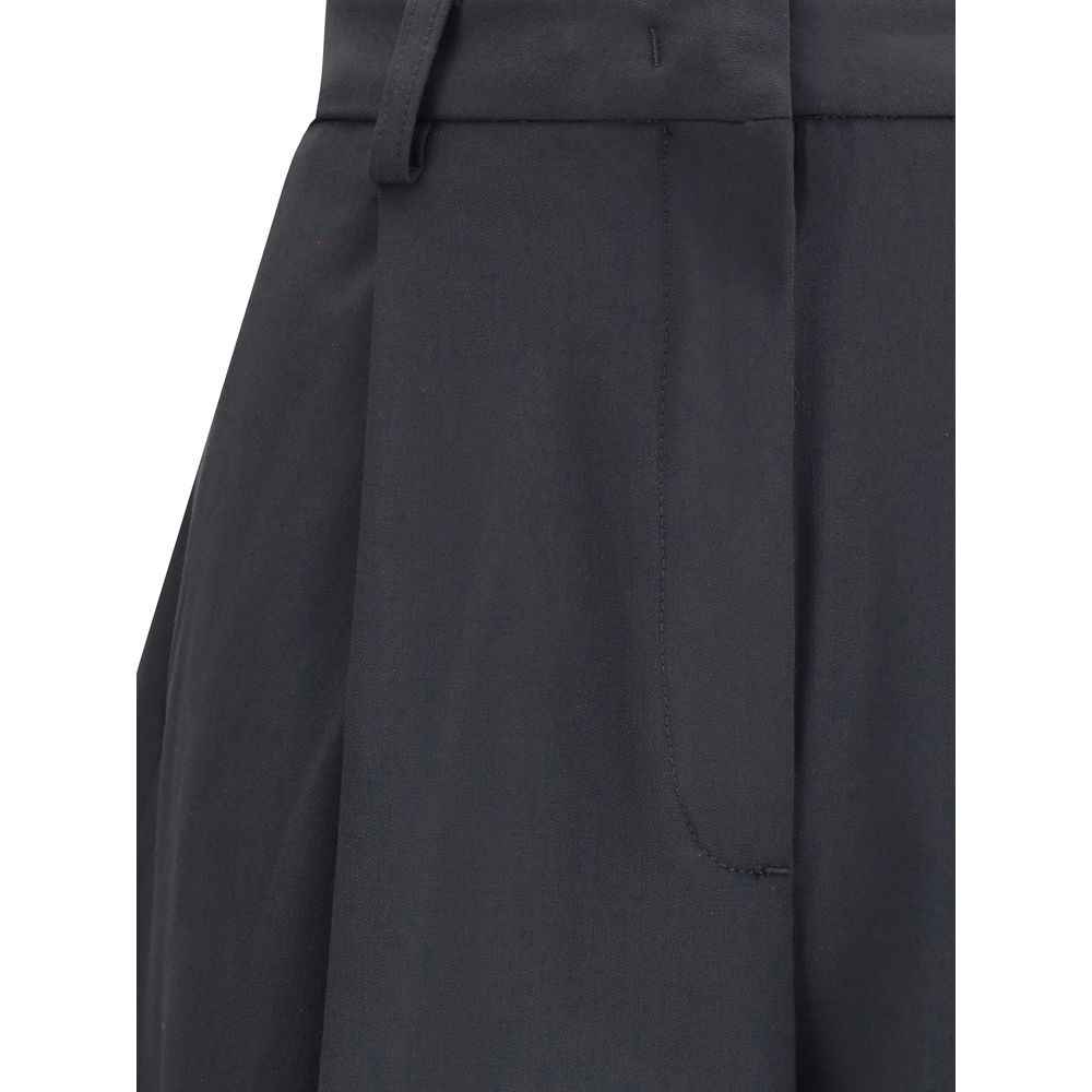 Casual Pants by The Latest for women in polyester & wool black presents a tailored silhouette, showcasing a tailored regular-fit and long cut with a refined for a truly tailored aesthetic.