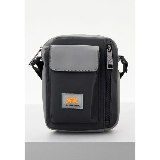 La Martina Polyamide Crossbody Messenger Bag - Black
