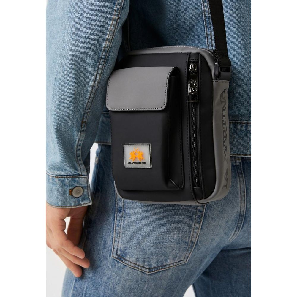 La Martina Polyamide Crossbody Messenger Bag - Black