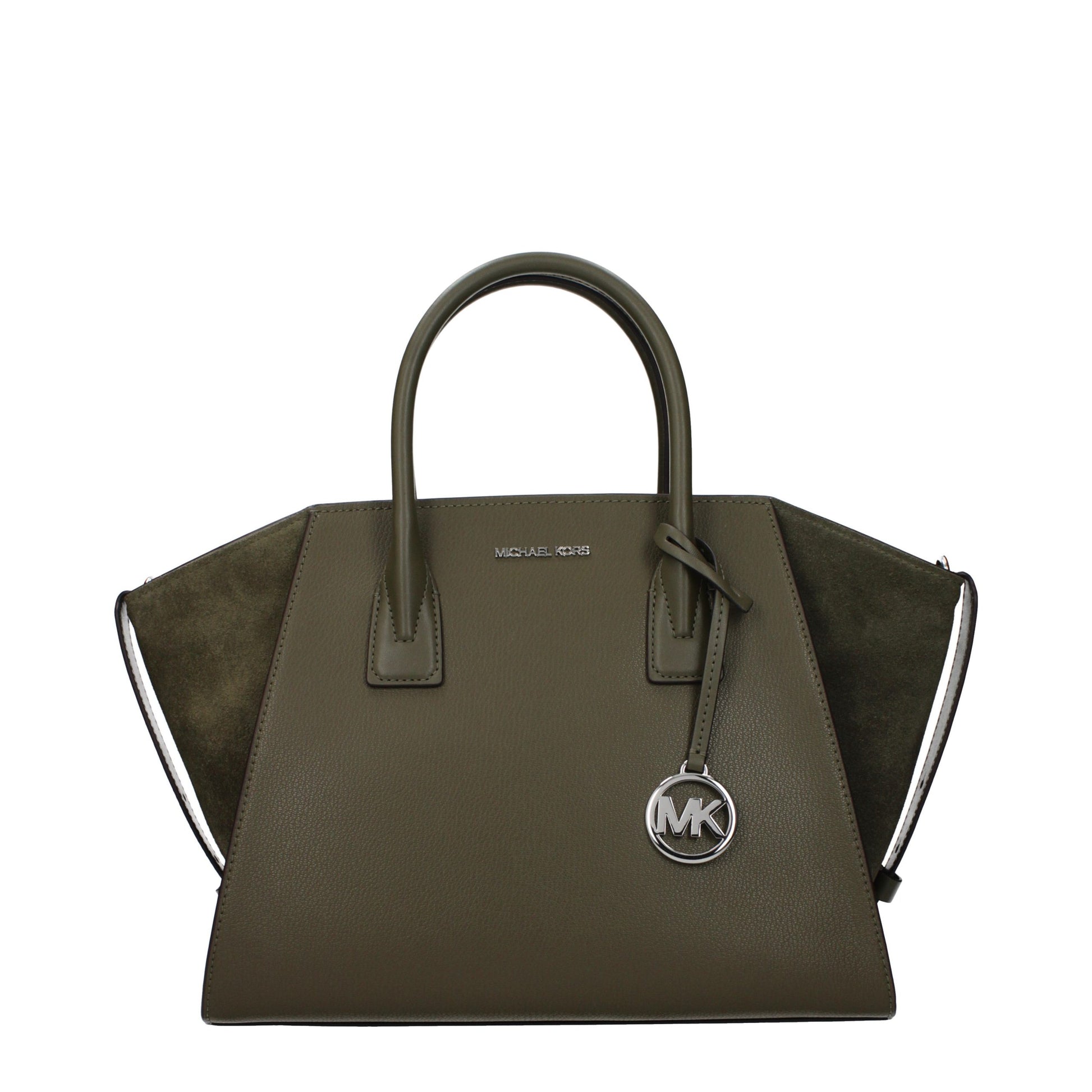 Handbag by Michael Kors for women in leather green features a ornamental silhouette, showcasing a secure , ample , and ornamental adjustable-strap for a sophisticated look.