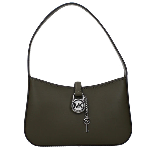 Handbag by Michael Kors for women in leather green features a signature silhouette, showcasing a secure and signature with versatile adjustable-strap for a sophisticated look.