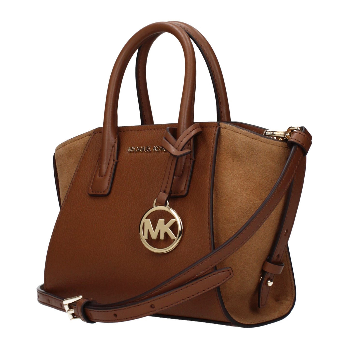 Handbag by Michael Kors for women in leather brown features an refined silhouette, showcasing a secure , ample , and versatile adjustable-strap for a sophisticated refined aesthetic.