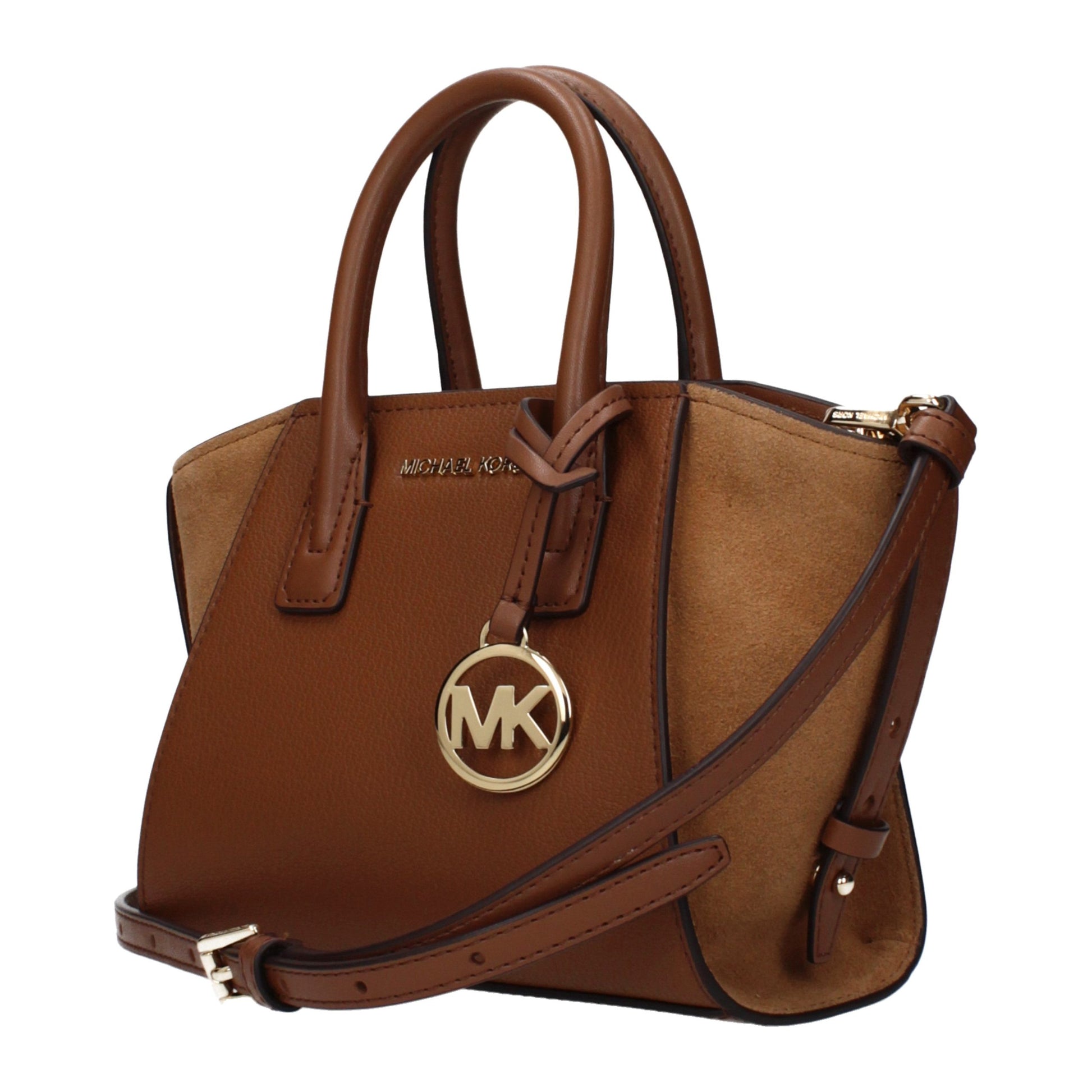 Handbag by Michael Kors for women in leather brown features an refined silhouette, showcasing a secure , ample , and versatile adjustable-strap for a sophisticated refined aesthetic.