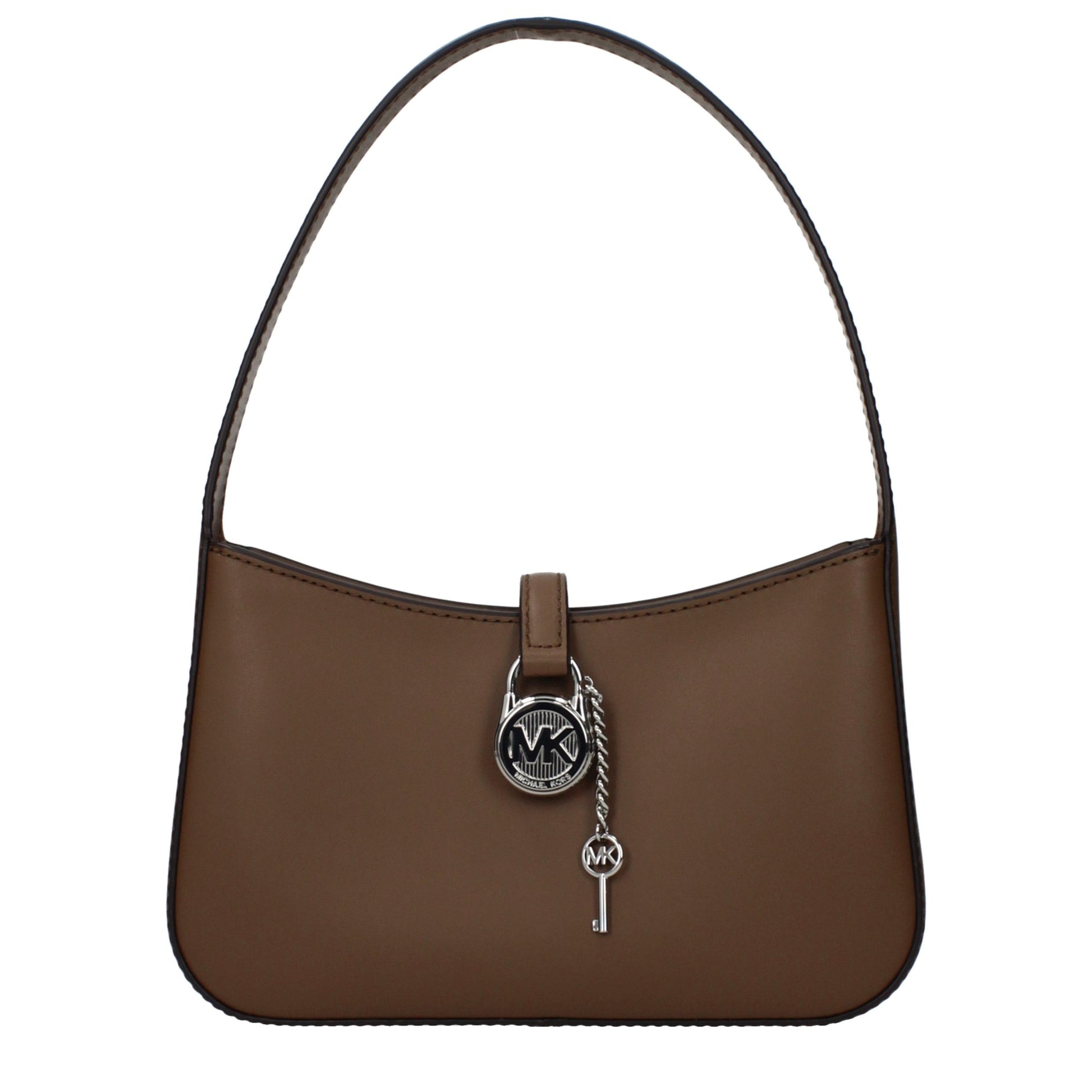 This Handbag by Michael Kors for women in leather and brown presents a sculptural silhouette featuring a secure , ample , and versatile adjustable-strap for a sculptural finish.