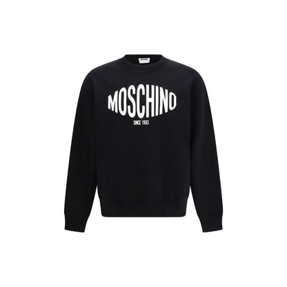Sweatshirt by Moschino for men in organic cotton black, signature & print features a unrivaled silhouette with a refined crew neckline and unrivaled detailing for a sophisticated look.