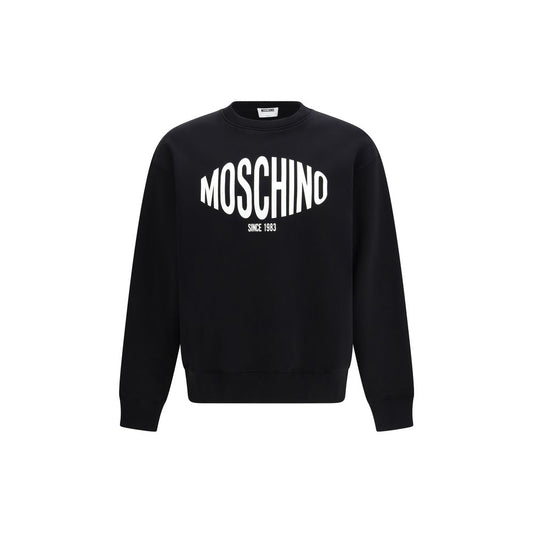 Sweatshirt by Moschino for men in organic cotton black, signature & print features a unrivaled silhouette with a refined crew neckline and unrivaled detailing for a sophisticated look.