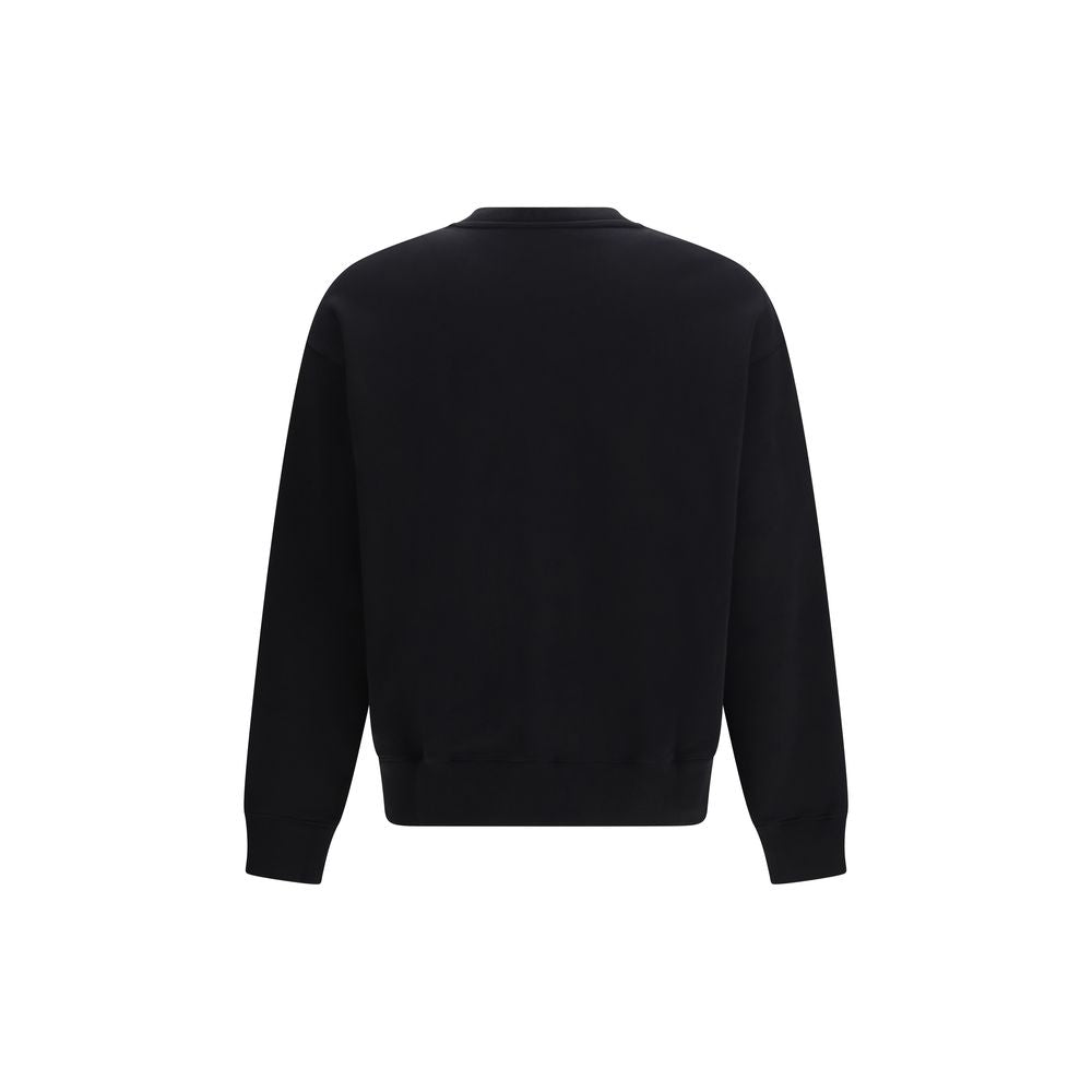Sweatshirt by Moschino for men in organic cotton black, signature & print showcases a slouchy chic silhouette, artfully detailed with a slouchy chic crew neckline and for a slouchy chic finish.