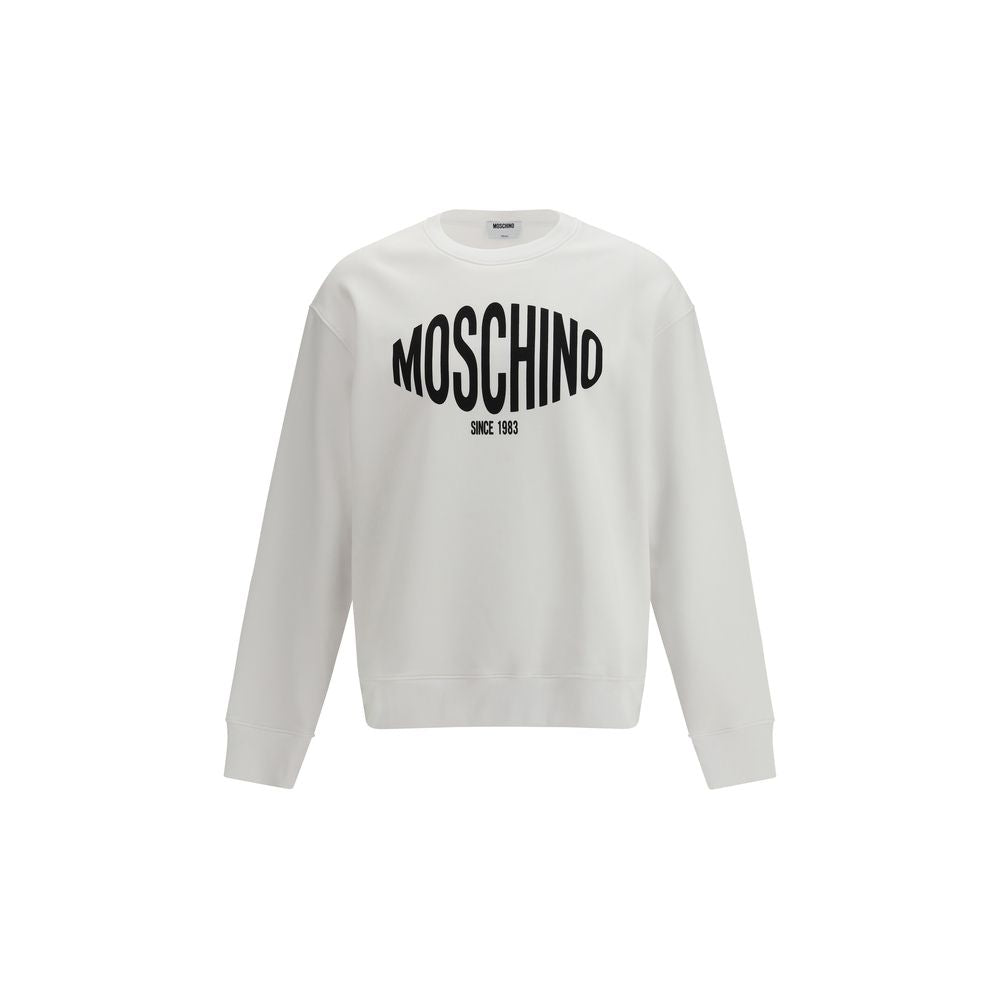 Sweatshirt by Moschino for men in organic cotton white, signature & print features an exquisite silhouette, showcasing and crew neckline details for a exquisite look.