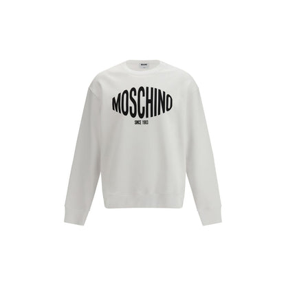 Sweatshirt by Moschino for men in organic cotton white, signature & print features an exquisite silhouette, showcasing and crew neckline details for a exquisite look.