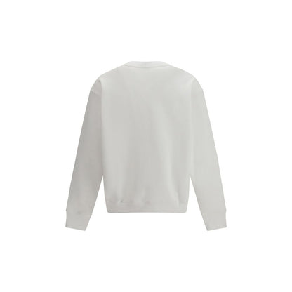 Sweatshirt by Moschino for men in organic cotton white, signature & print features an enviable silhouette, showcasing a premium and refined crew neckline for a truly enviable finish.
