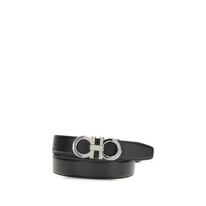 Belt by Ferragamo for men in bos taurus calf leather black & silver features a versatile silhouette, artfully showcasing the versatile design of the Gancini Bos Taurus Calf Leather Belt for a sophisticated, premium finish.