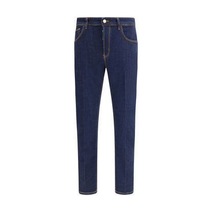 Jeans by PT Torino for men in stretch denim cotton blue presents a refined pantology silhouette, artfully defined by a refined pantology regular-fit, long, and a sophisticated .