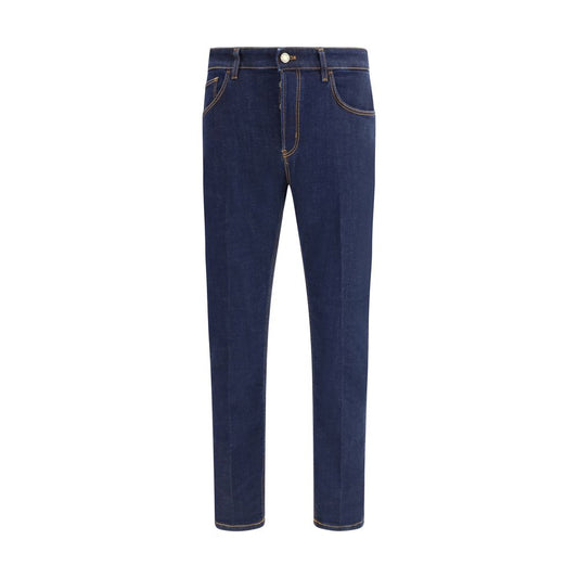 Jeans by PT Torino for men in stretch denim cotton blue presents a refined pantology silhouette, artfully defined by a refined pantology regular-fit, long, and a sophisticated .