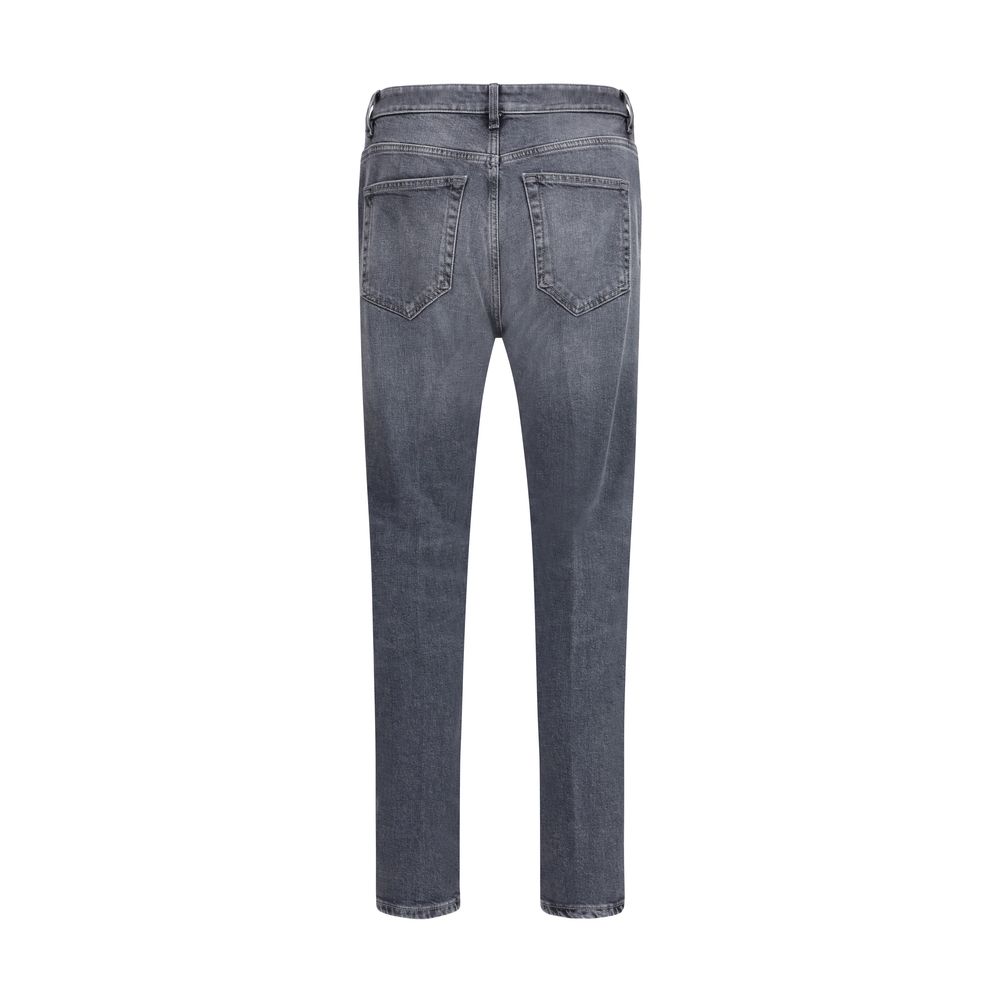 Jeans by PT Torino for men in stretch denim cotton gray features a polished silhouette with a polished regular-fit, reaching a polished long and finished with a polished .