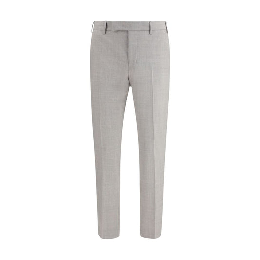 Trousers by PT Torino for men in wool gray features a sculptural silhouette, showcasing a sculptural regular-fit and long with a sophisticated for a sculptural finish.