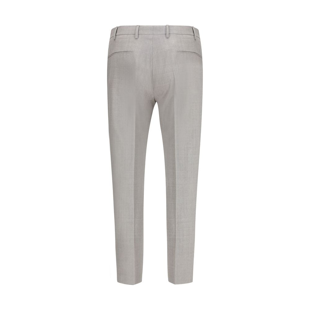 Trousers by PT Torino for men in wool gray presents a smart silhouette, meticulously detailed with a smart regular-fit, a smart long, and a smart .