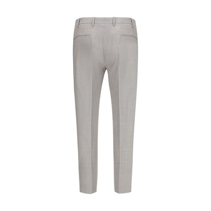Trousers by PT Torino for men in wool gray presents a smart silhouette, meticulously detailed with a smart regular-fit, a smart long, and a smart .