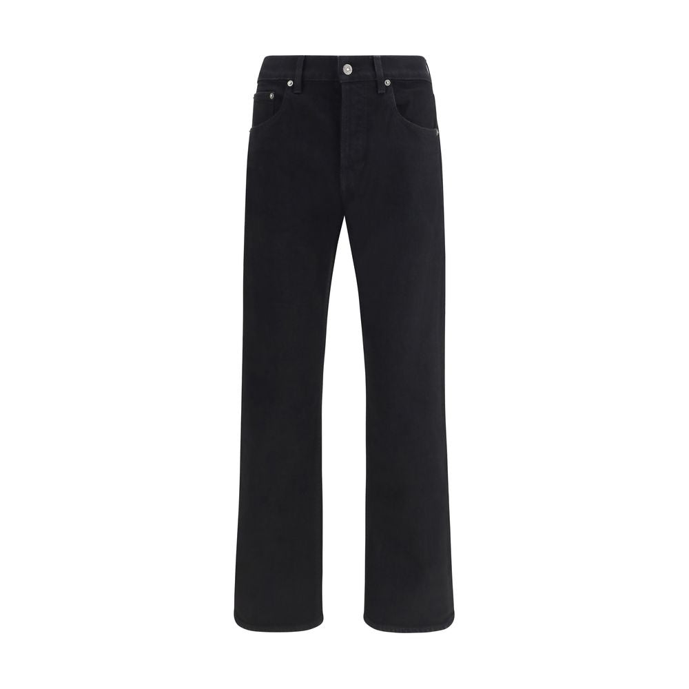 Jeans by Golden Goose for men in stretch denim cotton black & signature features an sophisticated mid rise and regular-fit & slim with a precise long, creating a sophisticated and sophisticated silhouette.