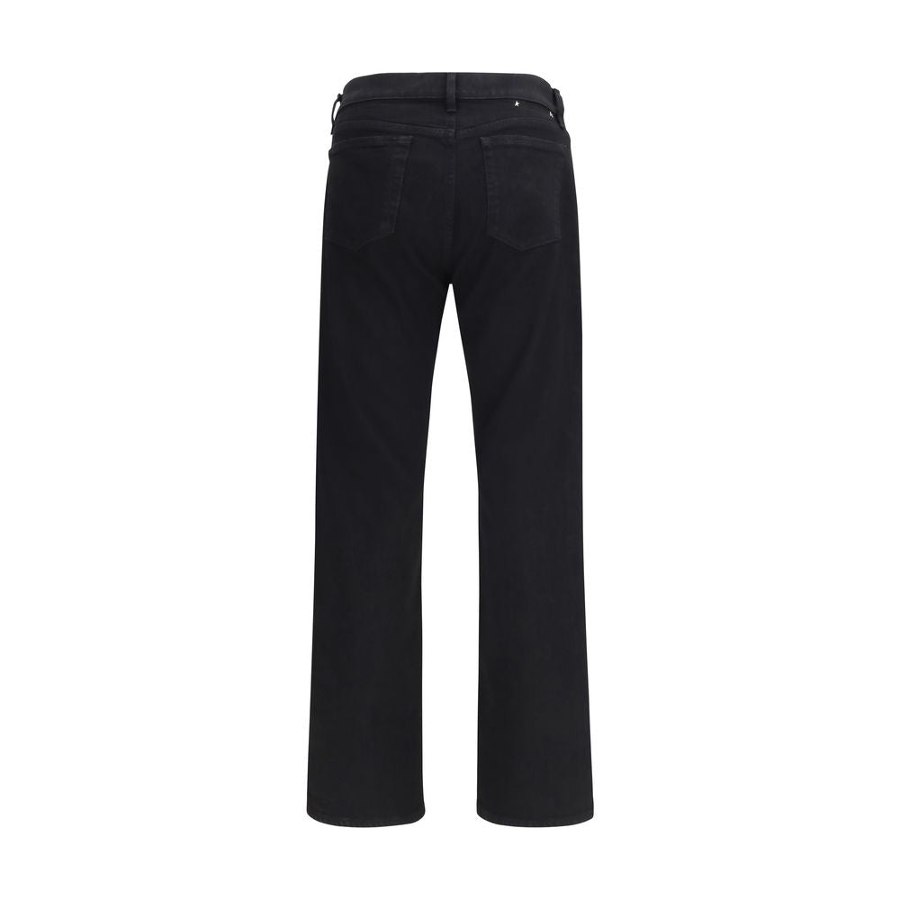 Jeans by Golden Goose for men in stretch denim cotton black & signature features an sartorial regular-fit & slim and long with a mid rise cut for a sartorial finish.