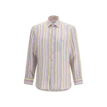 Shirt by Etro for men in linen multicolor, pearl, patterned, signature & striped presents a discerning silhouette, showcasing a sophisticated and long-sleeve for a truly discerning finish.