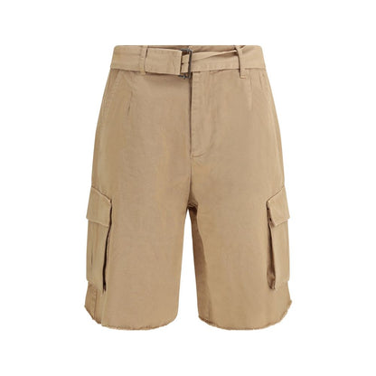 Bermuda Shorts by Laneus for men in cotton beige features an tailored silhouette, showcasing a tailored relaxed-fit & regular-fit with a short and for a sophisticated look.