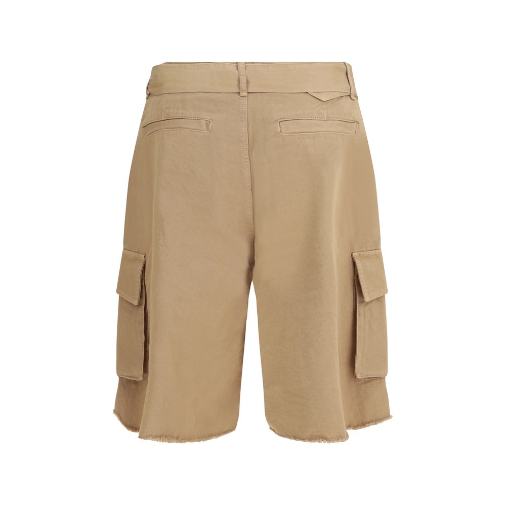 Bermuda Shorts by Laneus for men in cotton beige features a eye catching relaxed-fit & regular-fit and short with a eye catching .