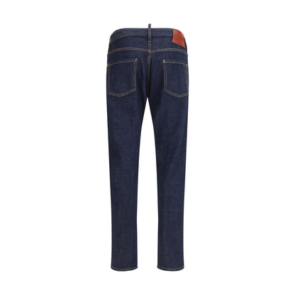 Jeans by Dsquared² for men in stretch denim cotton blue features an refined tailoring silhouette, showcasing a premium slim with a and long cut for a refined tailoring look.