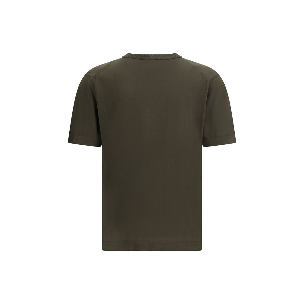 T-Shirt by Cruna for men in cotton bicolour showcases a fashionable silhouette, elegantly detailed with a fashionable and crew neckline for a sophisticated, high-fashion look.