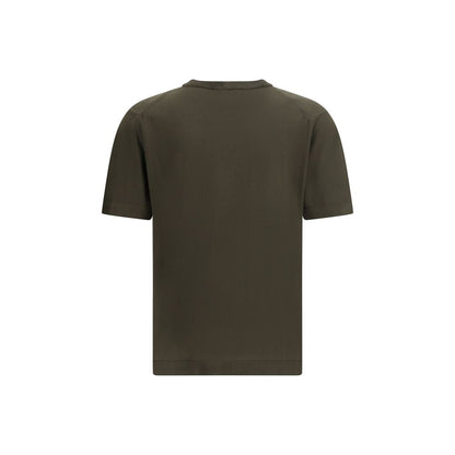 T-Shirt by Cruna for men in cotton bicolour showcases a fashionable silhouette, elegantly detailed with a fashionable and crew neckline for a sophisticated, high-fashion look.