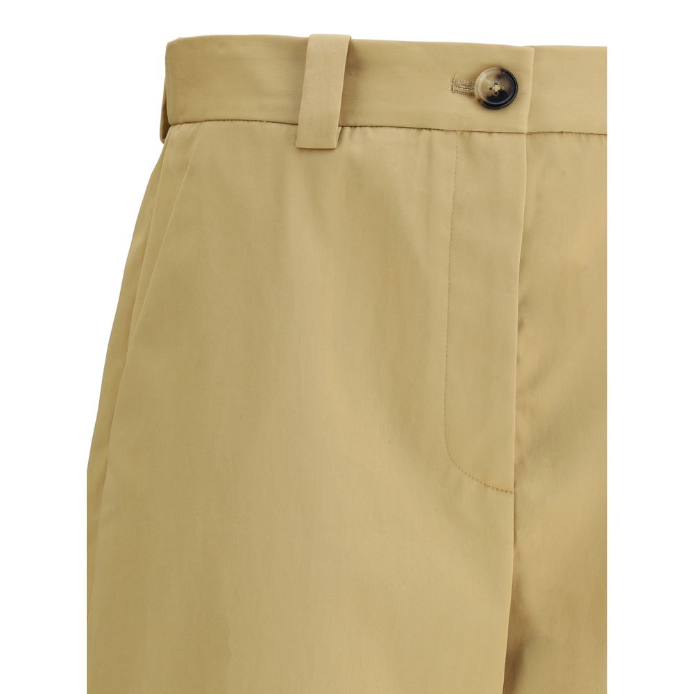 Casual Pants by Khaite for women in cotton beige presents a refined pantology silhouette, artfully defined by a refined pantology regular-fit & wide, long, and a sophisticated .