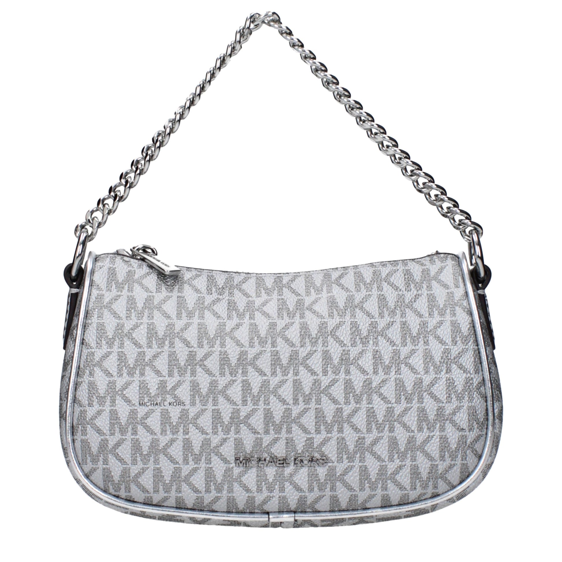 Handbag by Michael Kors for women in fabric gray & silver features an refined silhouette, showcasing a secure , ample , and versatile adjustable-strap for a sophisticated refined aesthetic.