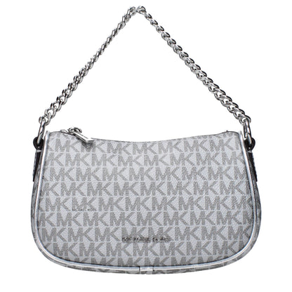 Handbag by Michael Kors for women in fabric gray & silver features an refined silhouette, showcasing a secure , ample , and versatile adjustable-strap for a sophisticated refined aesthetic.
