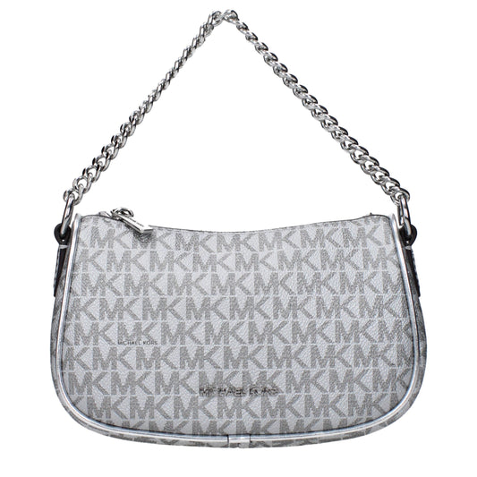 Handbag by Michael Kors for women in fabric gray & silver features an refined silhouette, showcasing a secure , ample , and versatile adjustable-strap for a sophisticated refined aesthetic.